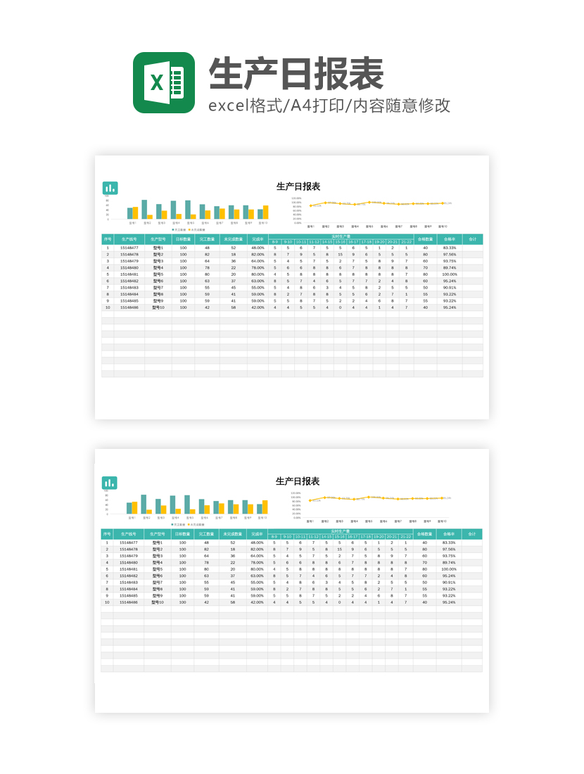 生产日报表Excel模板