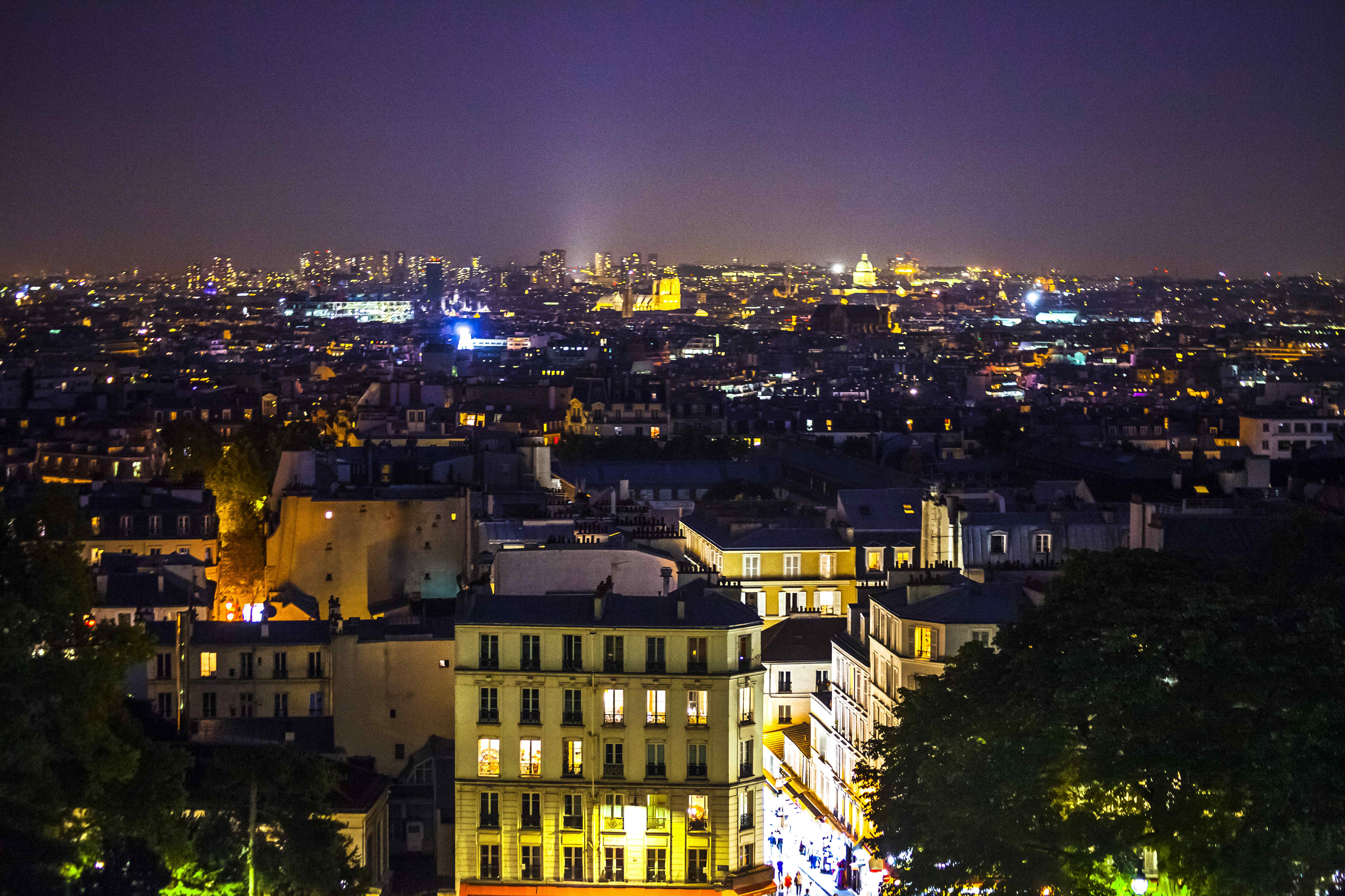建筑空间城市建筑巴黎夜景摄影图片